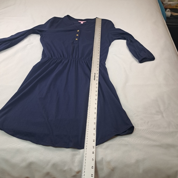 LILLY PULITZER Beckett Blouson Jersey Dress Navy Blue Size M - Picture 12 of 13